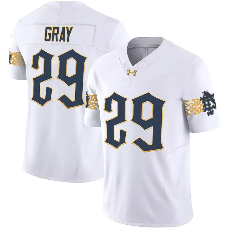 White Jack Kiser Notre Dame Fighting Irish 2024 Vapor Limited Jersey V2 All Stitched - Image 2