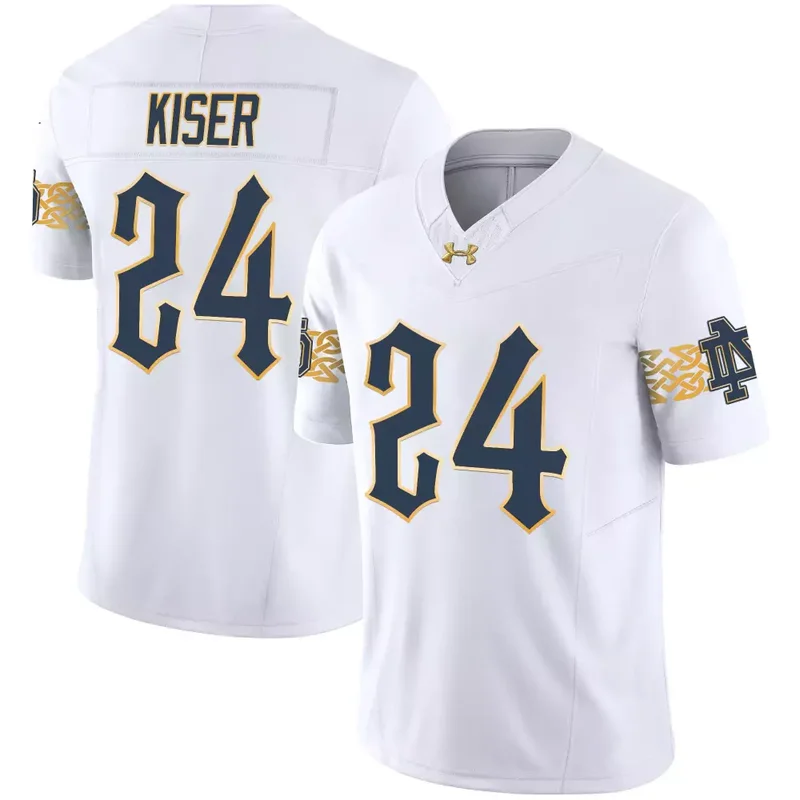 White Jack Kiser Notre Dame Fighting Irish 2024 Vapor Limited Jersey V2 All Stitched