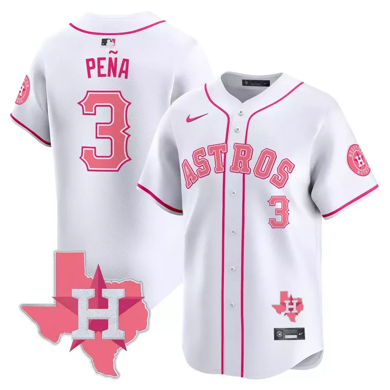 White Jeremy Pena Unisex Astros Bubblegum Pink Vapor Premier Limited Jersey V2 All Stitched