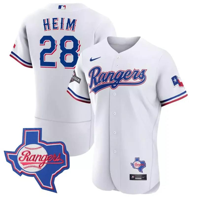 White Jos Leclerc Texas Rangers Texas State Patch Jersey All Stitched - Image 4