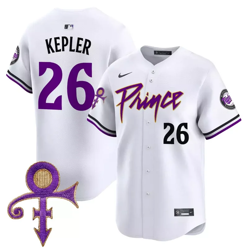 White Max Kepler Minnesota Twins Prince Patch Vapor Premier Limited Jersey All Stitched