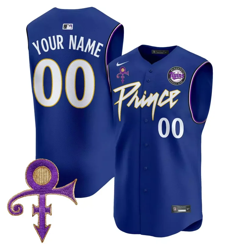 White Minnesota Twins Prince Patch Vapor Premier Sleeveless Custom Jersey All Stitched - Image 3