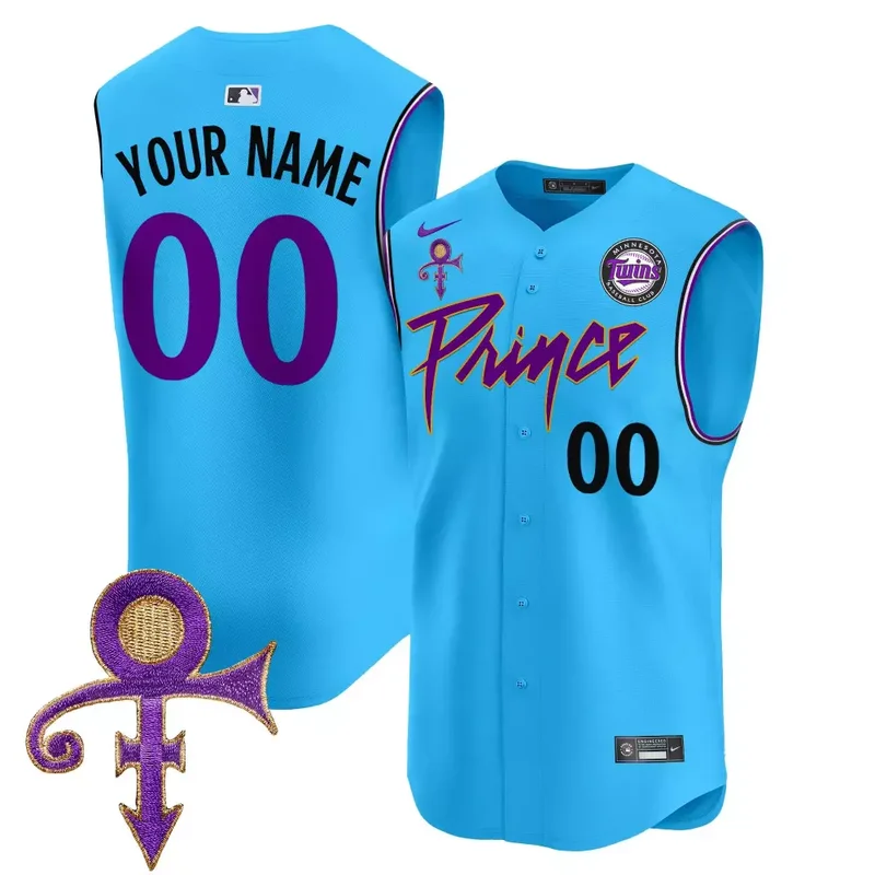 White Minnesota Twins Prince Patch Vapor Premier Sleeveless Custom Jersey All Stitched - Image 2