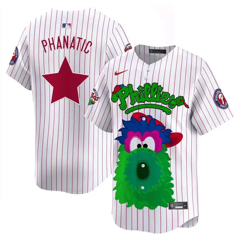 White Pinstripe J T Realmuto Unisex Phillies Phanatic Vapor Premier Jersey V2 Printed - Image 4