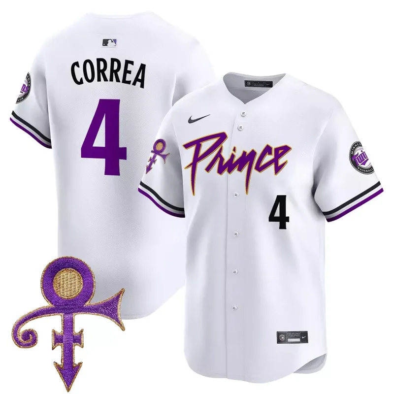 White Prince 1958 Minnesota Twins Prince Patch Vapor Premier Limited Jersey All Stitched - Image 2