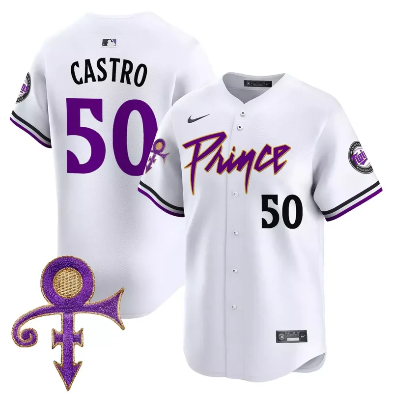 White Prince 1958 Minnesota Twins Prince Patch Vapor Premier Limited Jersey All Stitched - Image 4