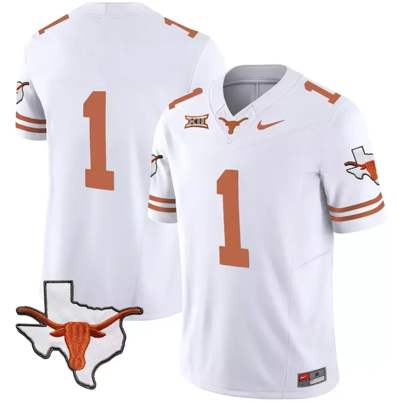 White Ricky Williams Texas Longhorns Vapor Limited Jersey All Stitched - Image 3