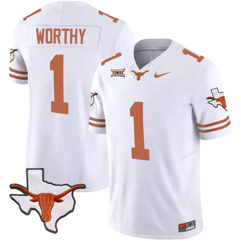 White Ricky Williams Texas Longhorns Vapor Limited Jersey All Stitched - Image 2
