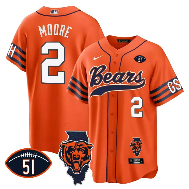 White Team Bears Illinois Patch Baseball Jersey All Stitched - Image 4