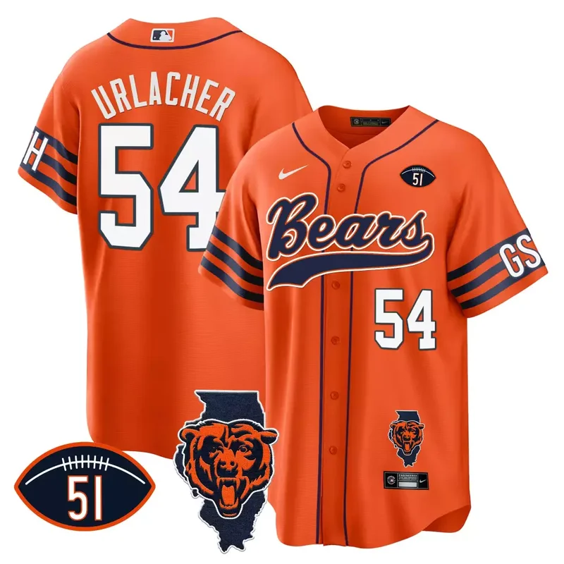 White Team Bears Illinois Patch Baseball Jersey All Stitched - Image 3