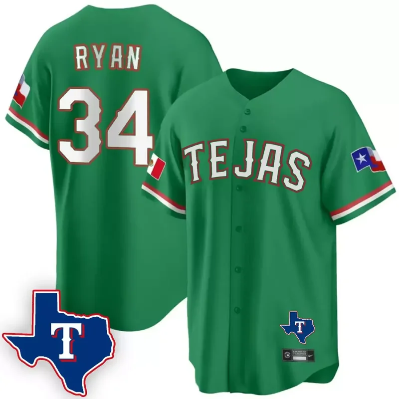 White Team Texas Rangers Mexican Cool Base Jersey V2 All Stitched - Image 2