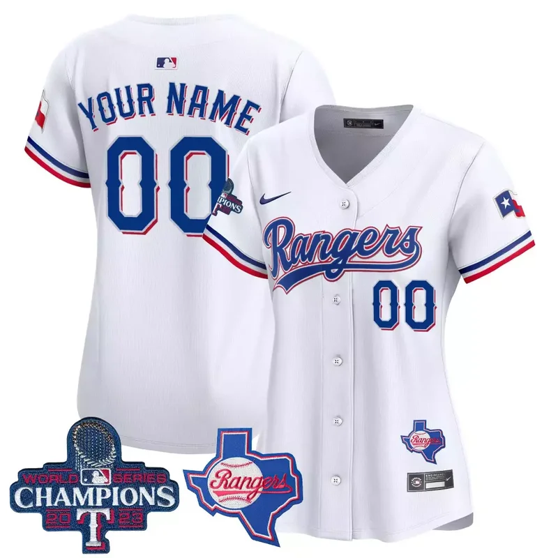 White Texas Rangers World Series Champions Vapor Premier Limited Custom Jersey V2 All Stitched