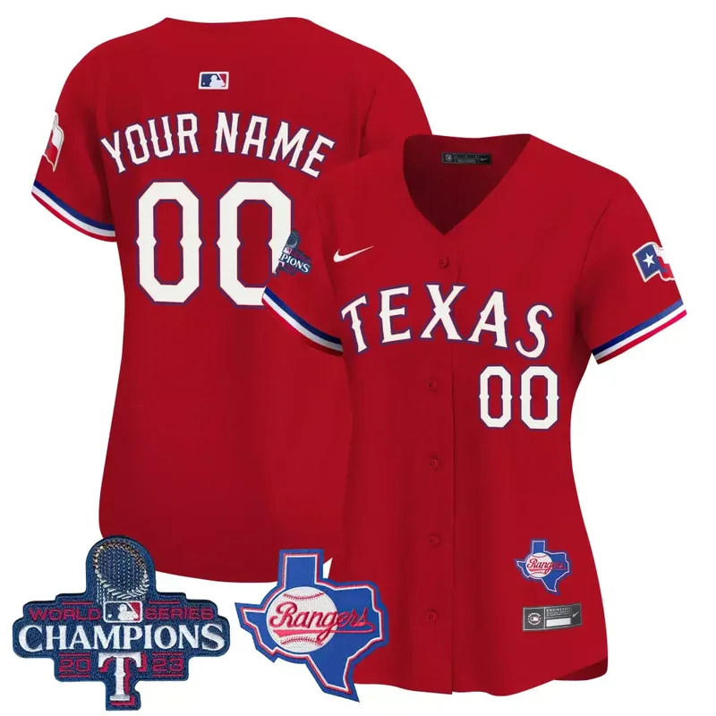 White Texas Rangers World Series Champions Vapor Premier Limited Custom Jersey V2 All Stitched - Image 2