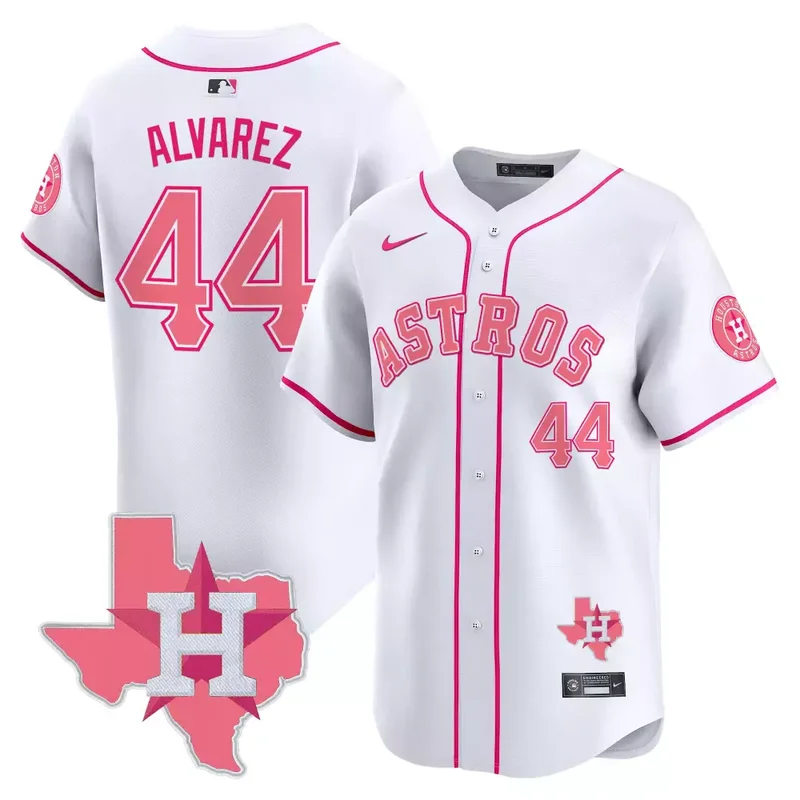 White Yordan lvarez Unisex Astros Bubblegum Pink Vapor Premier Limited Jersey V2 All Stitched