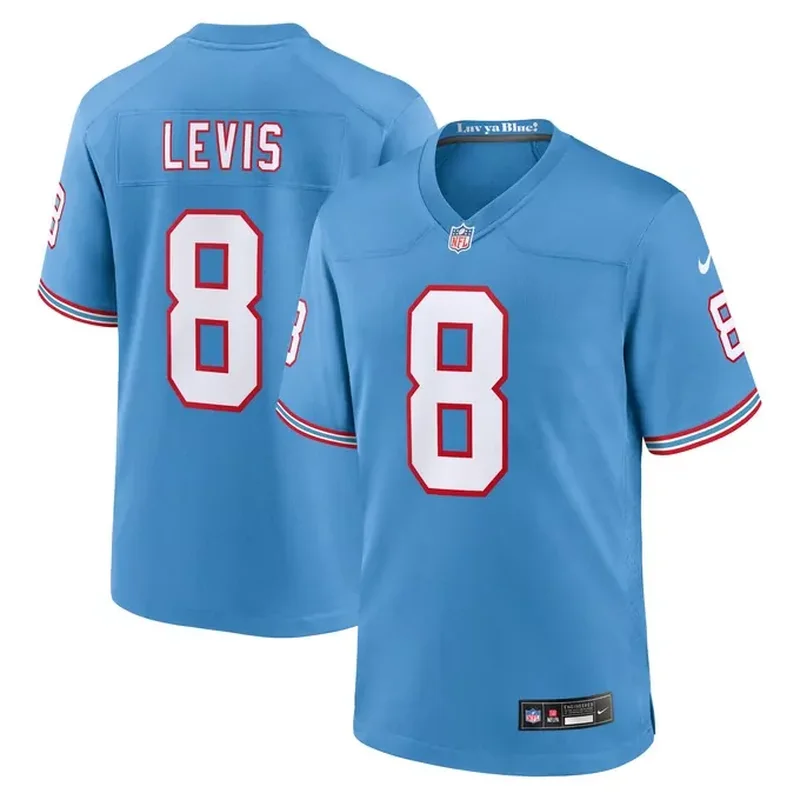 Jeffery Simmons Tennessee Titans Oilers Throwback Alternate Game Player Jersey Light Blue - Image 4