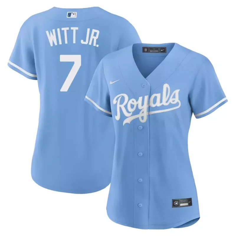 Women Bobby Witt Jr Kansas City Royals Light Blue Jersey All Stitched