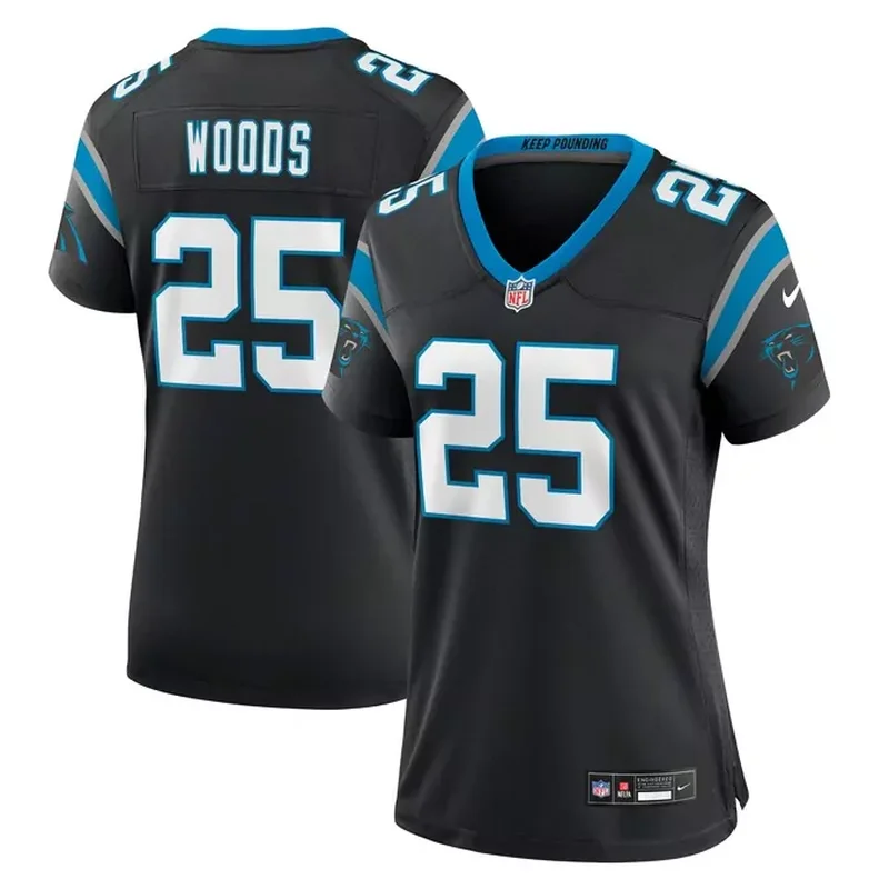 Xavier Woods Carolina Panthers Womens Team Game Jersey Black