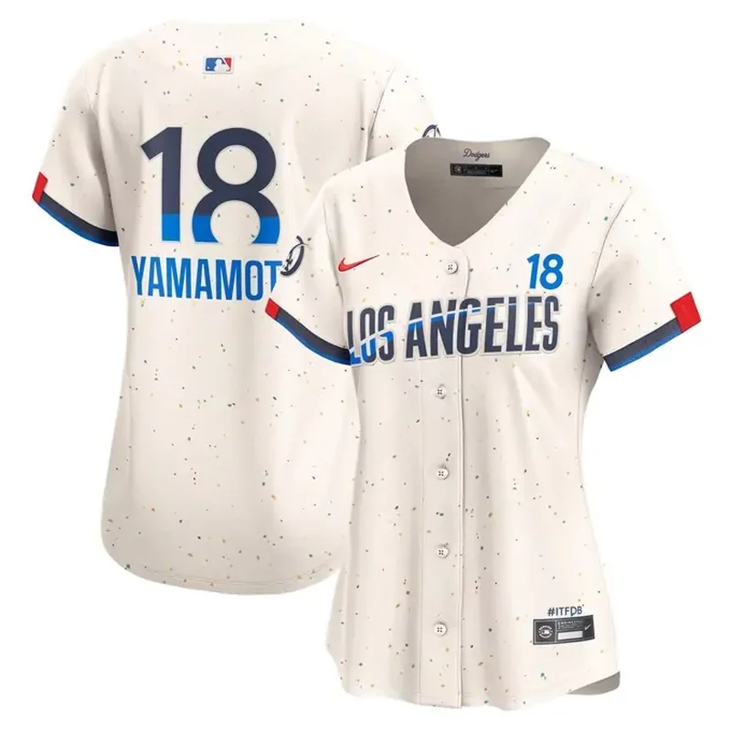 Yoshinobu Yamamoto Los Angeles Dodgers Womens 2024 City Connect Player Jersey Cream