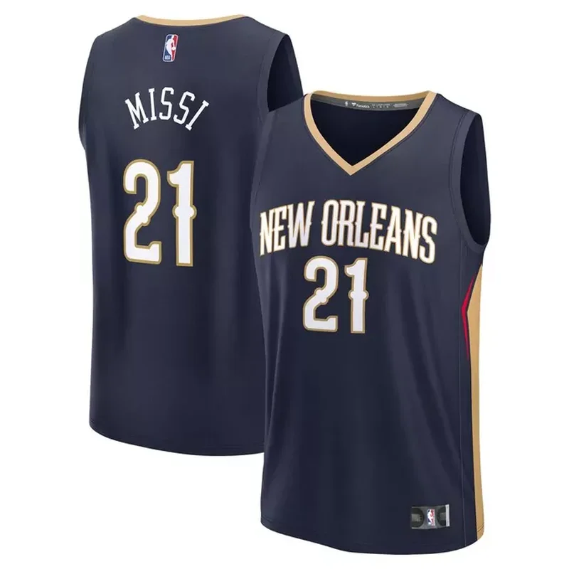 Yves Missi New Orleans Pelicans 2024 NBA Draft Fast Break Player Jersey Icon Edition Navy