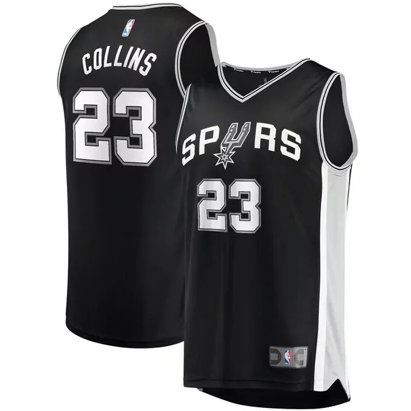 Zach Collins San Antonio Spurs Fast Break Jersey Icon Edition Black