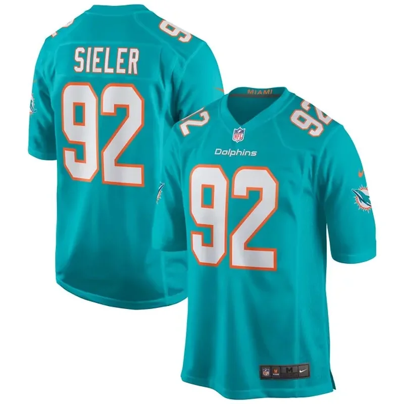 Zach Sieler Miami Dolphins Game Jersey Aqua