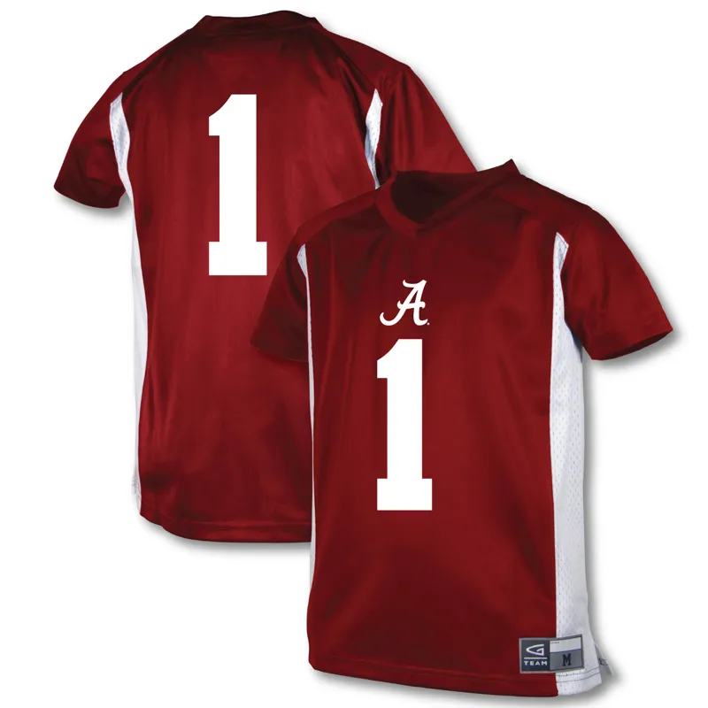 Alabama Crimson Tide Jersey Gameday Greats #1 White | Size: Up to 5XL | Style: Mens Womens Youth - Image 5