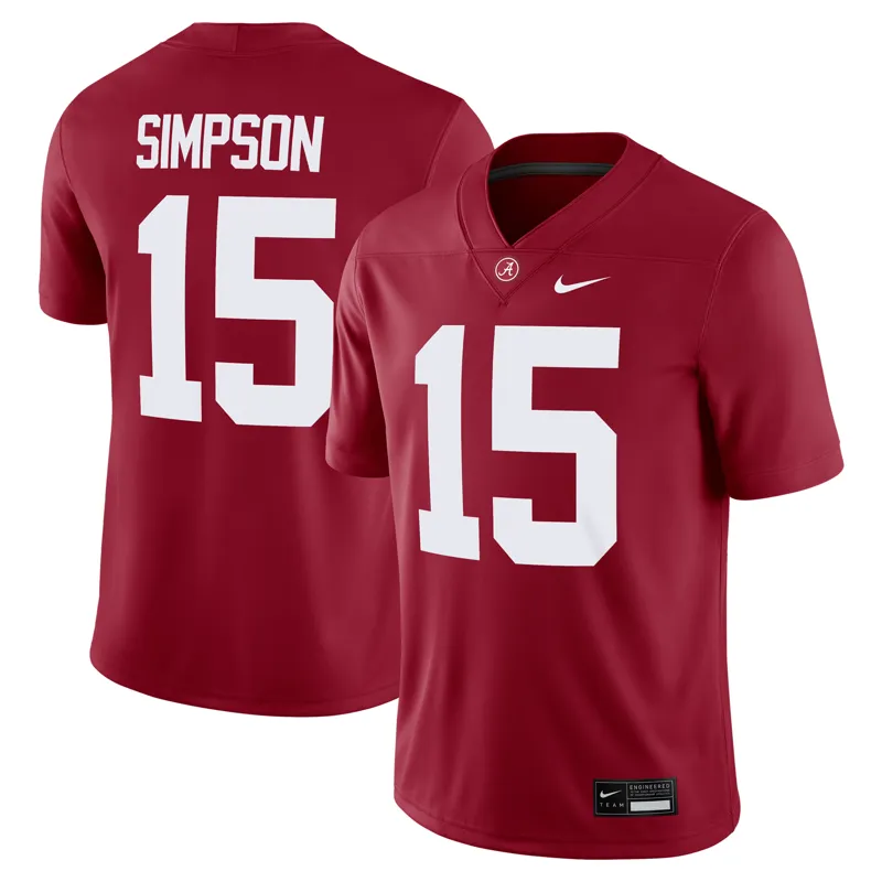 Alabama Crimson Tide Jersey Ty Simpson Crimson Football Game Jersey | Size: Up to 5XL | Style: Mens Womens Youth