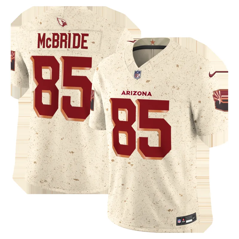 Arizona Cardinals Jersey Trey Mcbride Natural 2025 Rivalries Collection Stitched | Size: Up to 5XL | Style: Mens Womens Youth