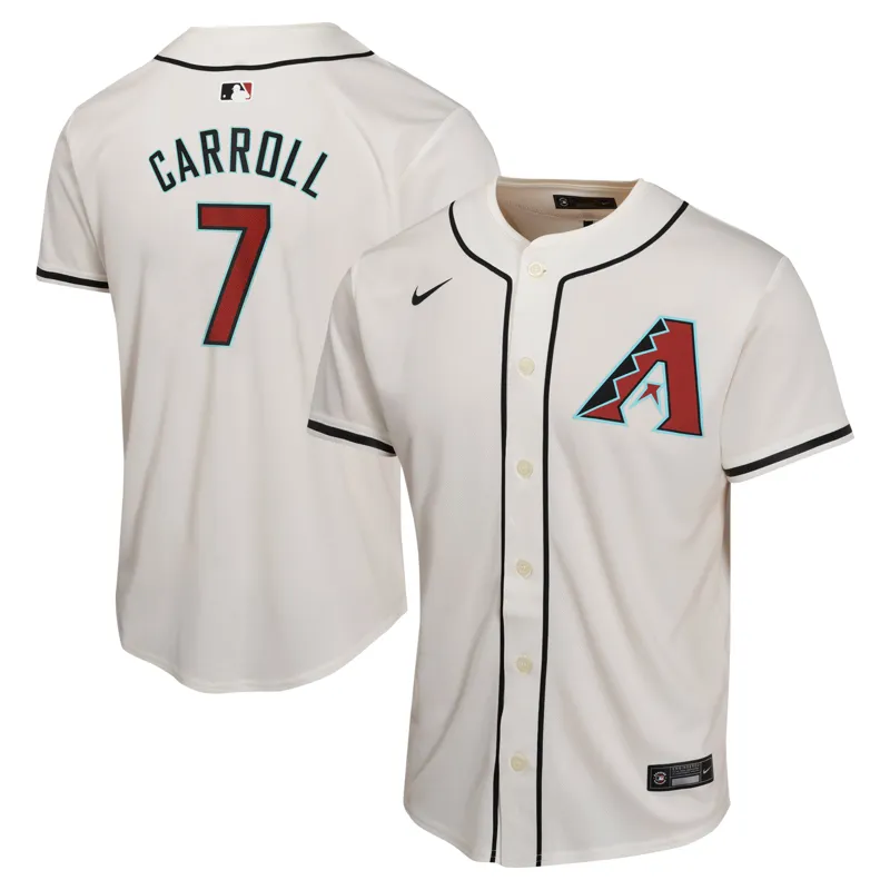 Arizona Diamondbacks Jersey Corbin Carroll White Home Game Player | Size: Up to 5XL | Style: Mens Womens Youth