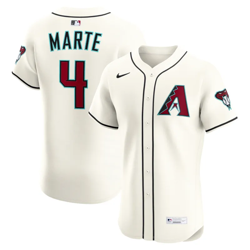Arizona Diamondbacks Jersey Ketel Marte Cream Home Elite | Size: Up to 5XL | Style: Mens Womens Youth