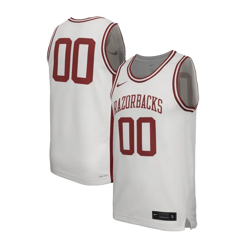 Arkansas Razorbacks Jersey #1 White | Size: Up to 5XL | Style: Mens Womens Youth