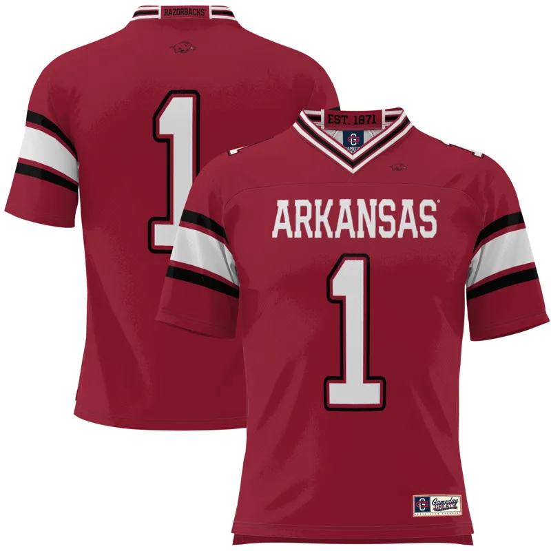Arkansas Razorbacks Jersey Gameday Greats #1 Cardinal | Size: Up to 5XL | Style: Mens Womens Youth - Image 4