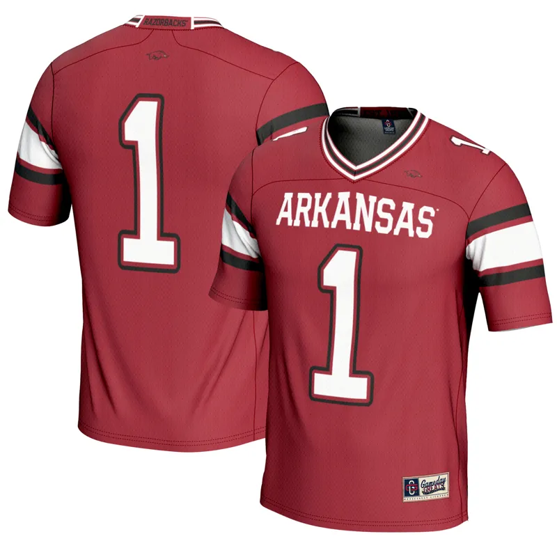 Arkansas Razorbacks Jersey Gameday Greats #1 Cardinal | Size: Up to 5XL | Style: Mens Womens Youth - Image 3