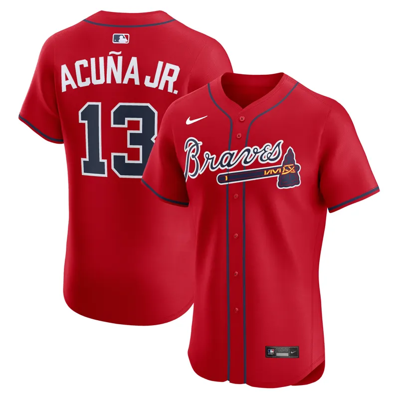 Atlanta Braves Jersey Ronald Acuna Jr Red Alternate #2 Elite Jersey