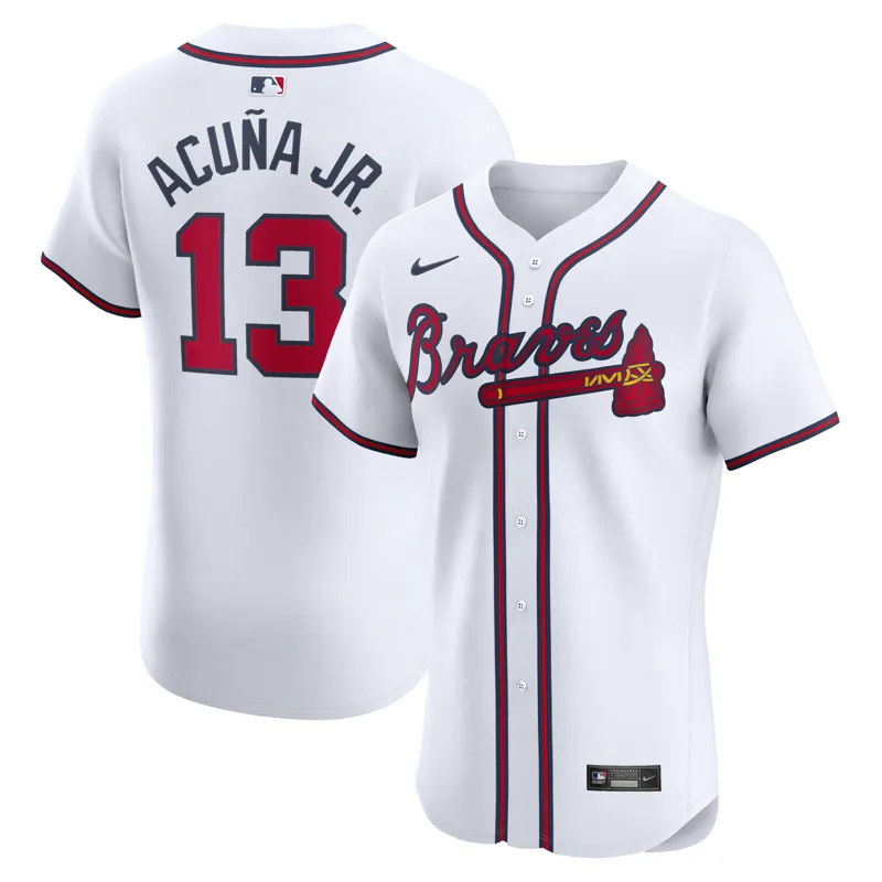 Atlanta Braves Jersey Ronald Acuna Jr White Home Elite Jersey