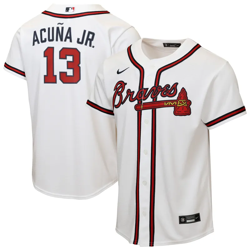 Atlanta Braves Jersey Ronald Acuna Jr White Home Elite Jersey - Image 5