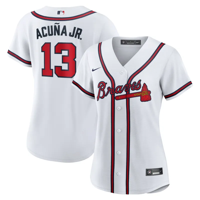 Atlanta Braves Jersey Ronald Acuna Jr White Home Elite Jersey - Image 4
