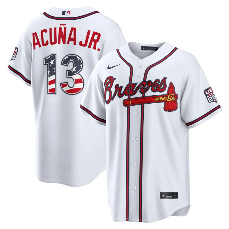 Atlanta Braves Jersey Ronald Acuna Jr White Home Player Jersey - Image 5