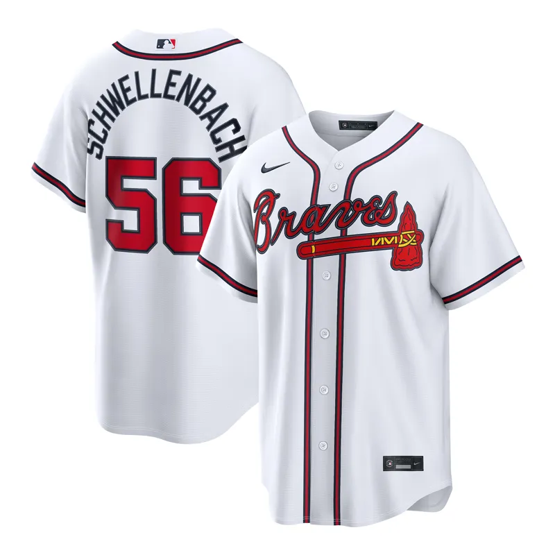 Atlanta Braves Jersey Spencer Schwellenbach White Home Jersey - Image 3