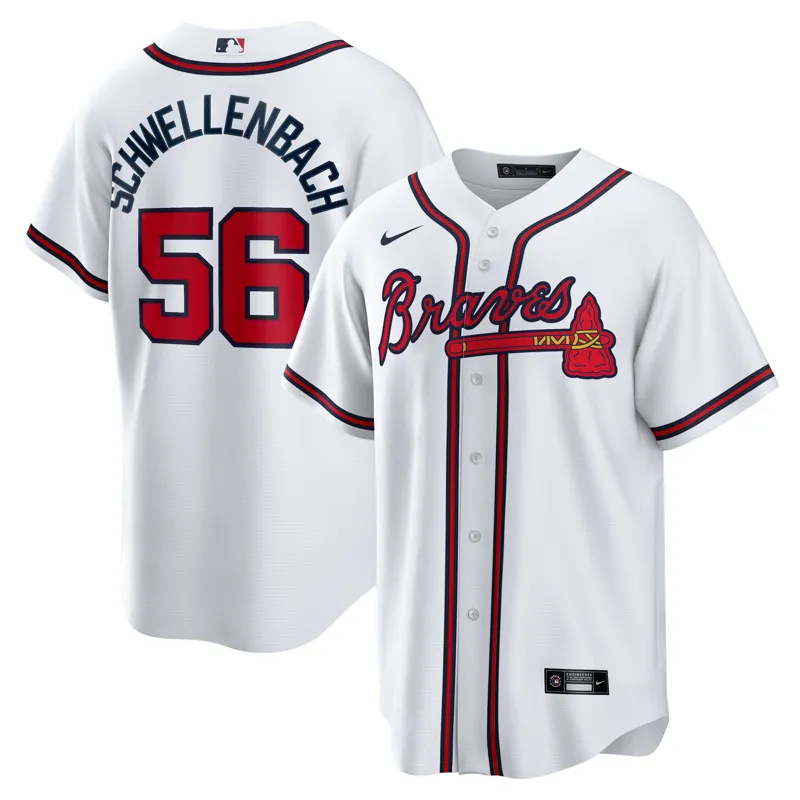 Atlanta Braves Jersey Spencer Schwellenbach White Home Jersey - Image 4
