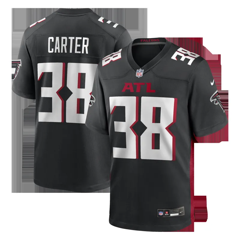 Atlanta Falcons Jersey Nathan Carter Black Team Game Jersey