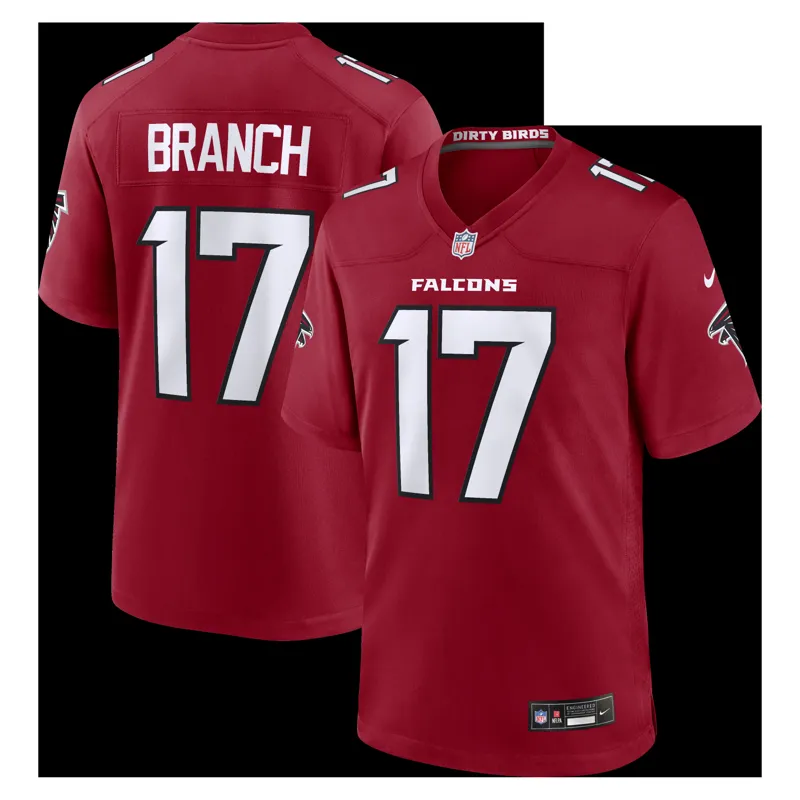 Atlanta Falcons Jersey Zachariah Branch Red Team Game Jersey - Image 2