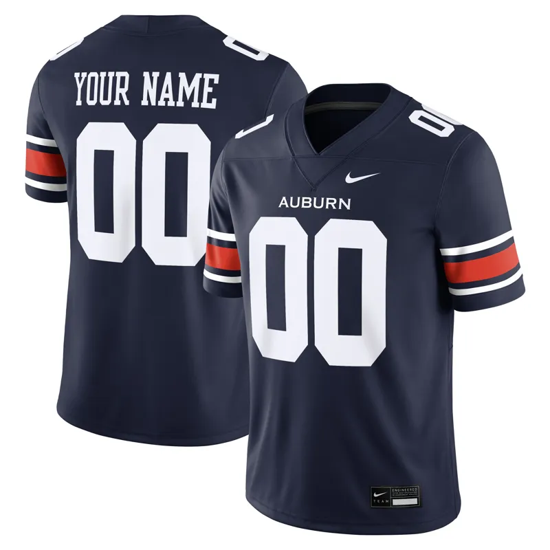 Auburn Tigers Jersey Navy Home Custom Game Jersey
