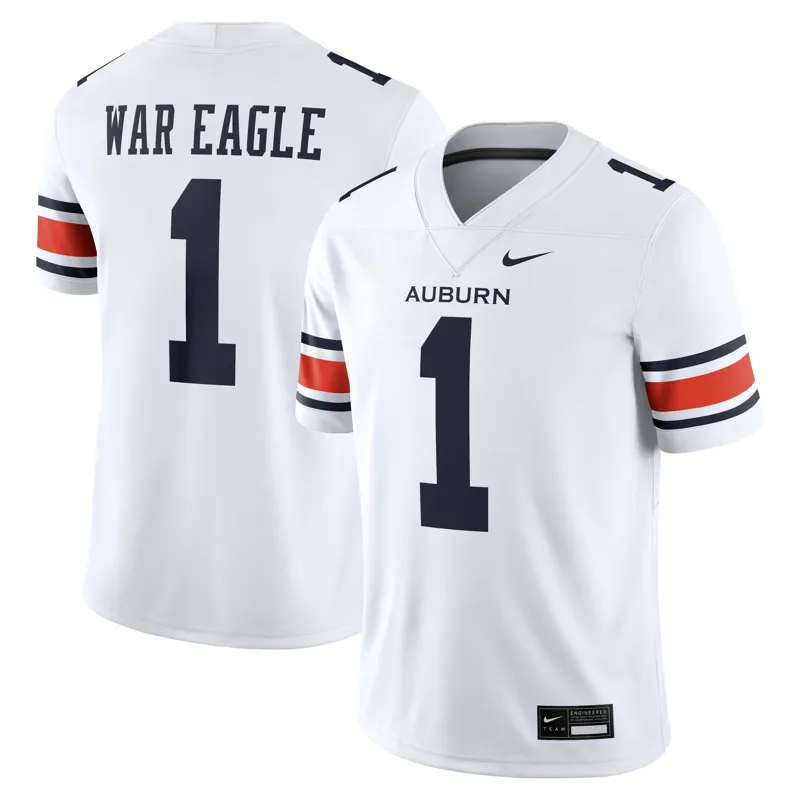Auburn Tigers Jersey White Away Game Jersey