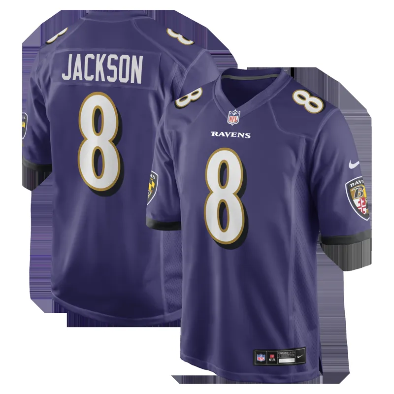 Baltimore Ravens Jersey Lamar Jackson Purple Game Jersey