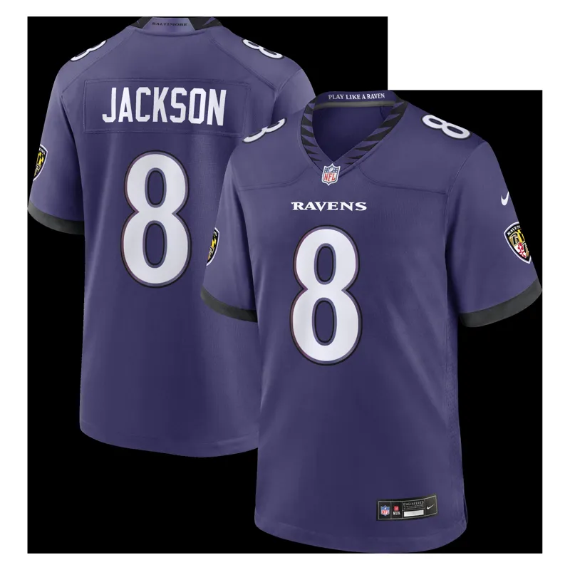 Baltimore Ravens Jersey Lamar Jackson Purple Game Jersey - Image 4