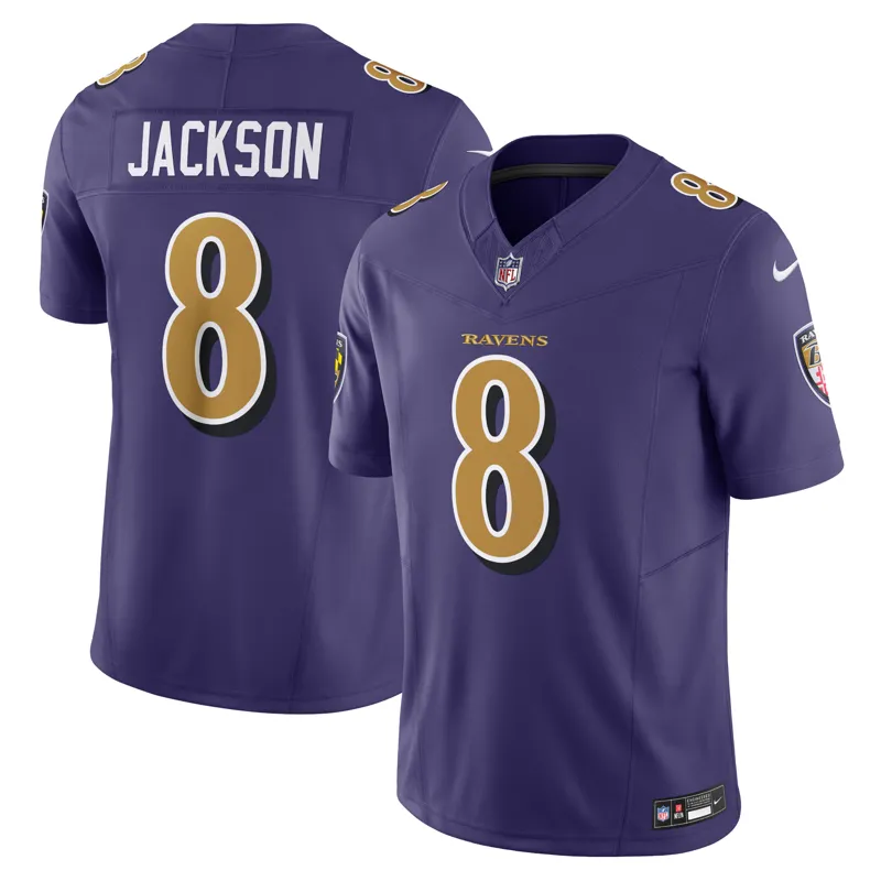 Baltimore Ravens Jersey Lamar Jackson Purple Vapor Fuse Jersey