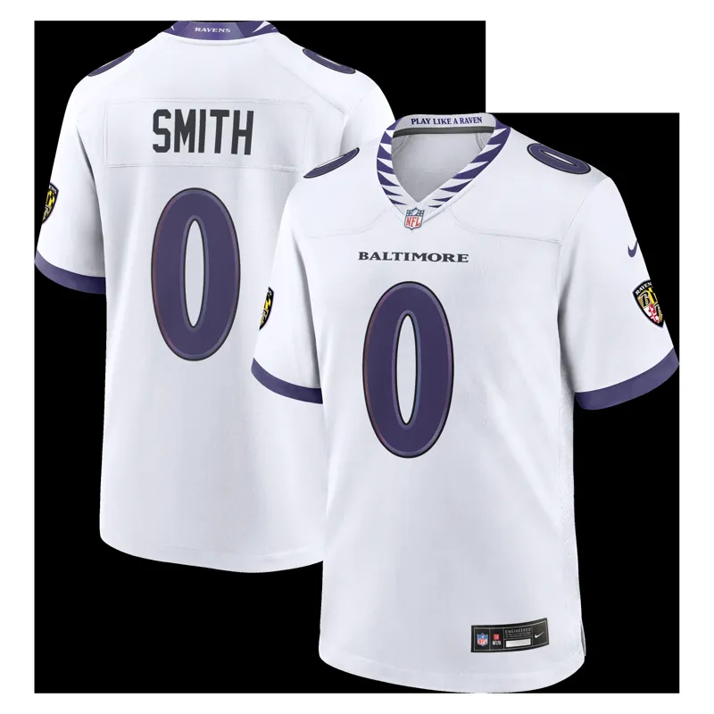 Baltimore Ravens Jersey Roquan Smith White Game Jersey