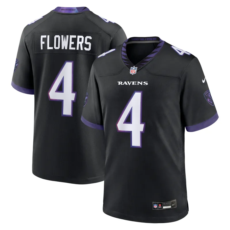 Baltimore Ravens Jersey Zay Flowers Black Alternate Game Jersey - Image 5