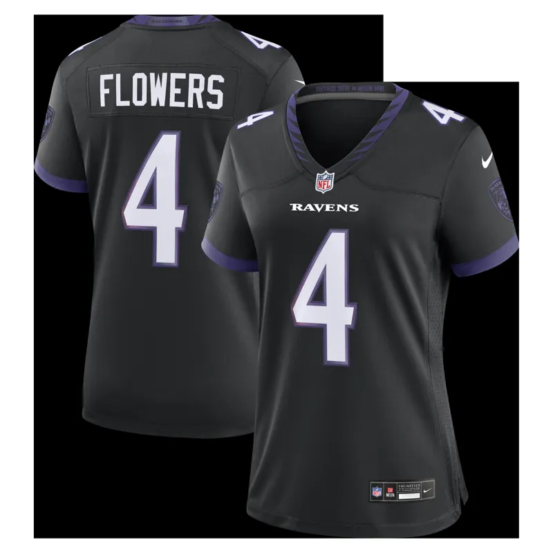 Baltimore Ravens Jersey Zay Flowers Black Alternate Game Jersey - Image 4